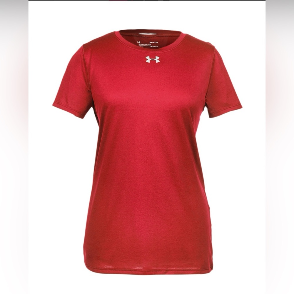 Under Armour Heat Gear Red Women’s Locker Tee. New with tags. Size XL